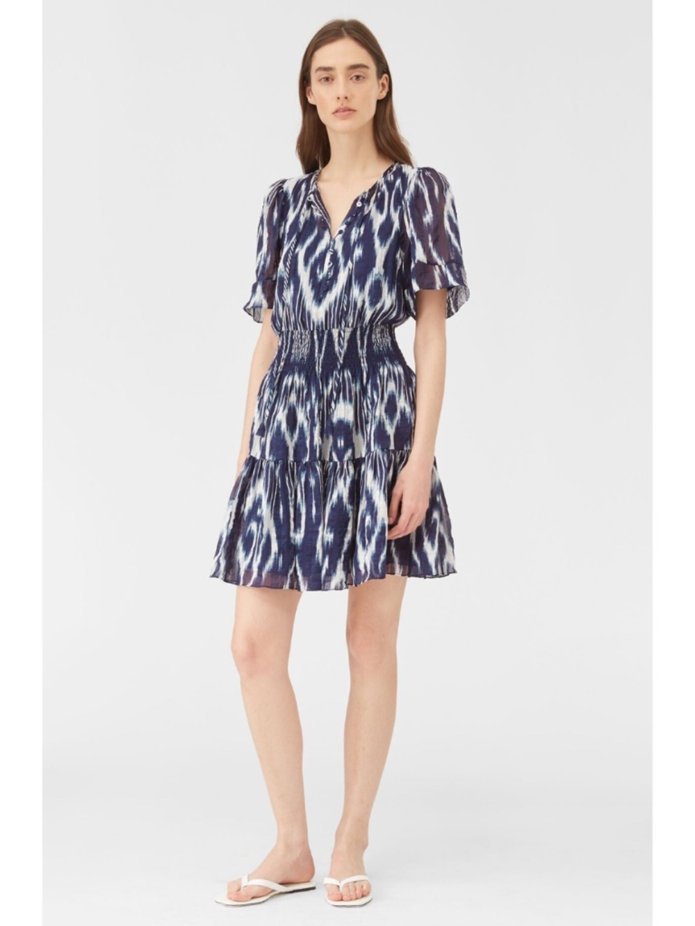 Rebecca Taylor Silk Ikat Dress Indigo 2
